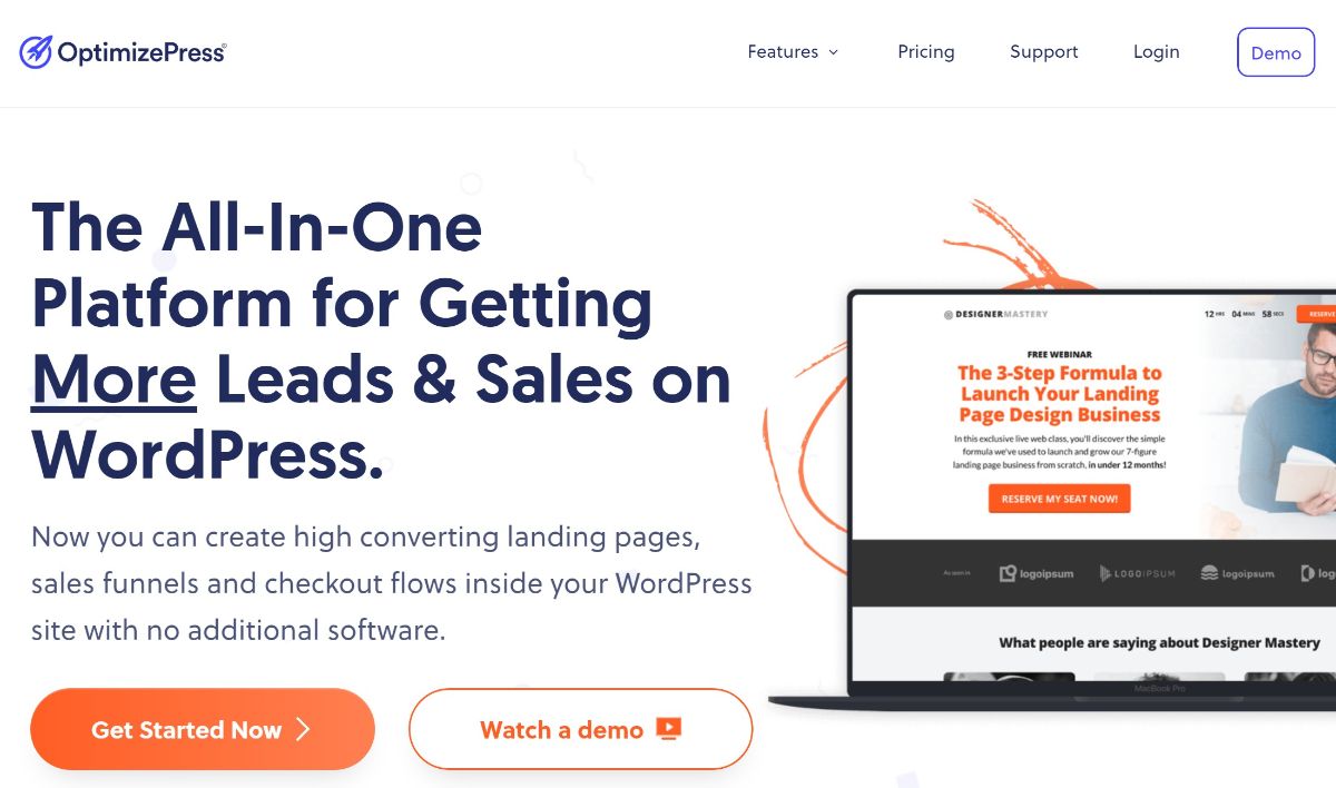 OptimizePress WordPress landing page theme and plugin