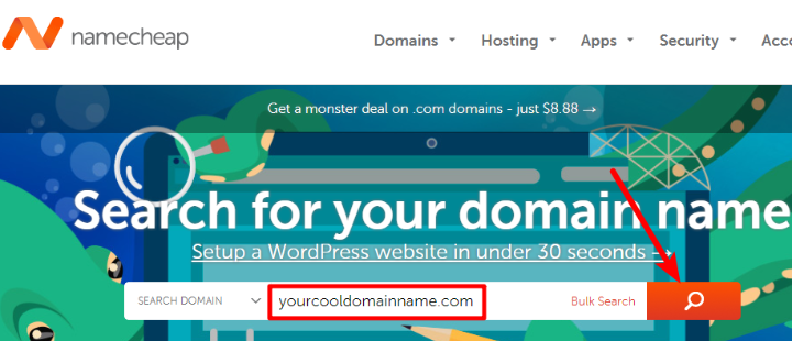 how to purchase a domain name at namecheap