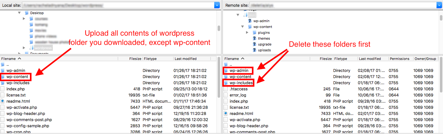 Copying WordPress files via FTP