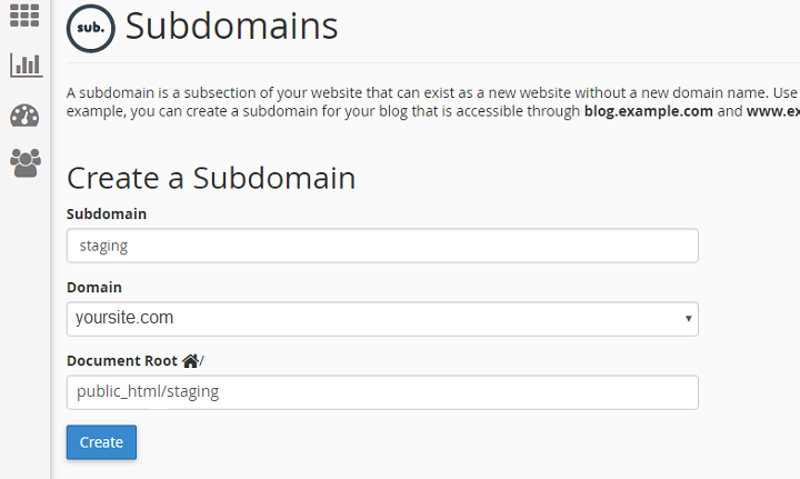 Create New Subdomain For For Staging Environment For WordPress